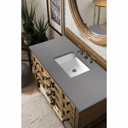 James Martin Vanities Malibu 48in Single Vanity, Honey Alder w/ 3 CM Grey Expo Quartz Top 500-V48-HON-3GEX